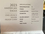 American Eagle 2023 One Ounce Silver Proof Coin San Francisco S 1oz Fine Silver Box COA
