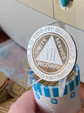 7 Year AA Medallion .999 Fine Silver 1 oz Sobriety Chip Serenity Prayer Back Elegant Design