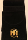 Set of 3 NA Velveteen Clean Time Chip Bags Black Velvet Feel Pouch Narcotics Anonymous Bag