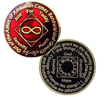 NA Infinity Red Tri-Plate Clean Time Chip Eternity Medallion