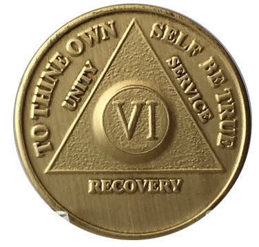 1 - 9 Year Bronze AA Medallion Set of 9 Sobriety Chips