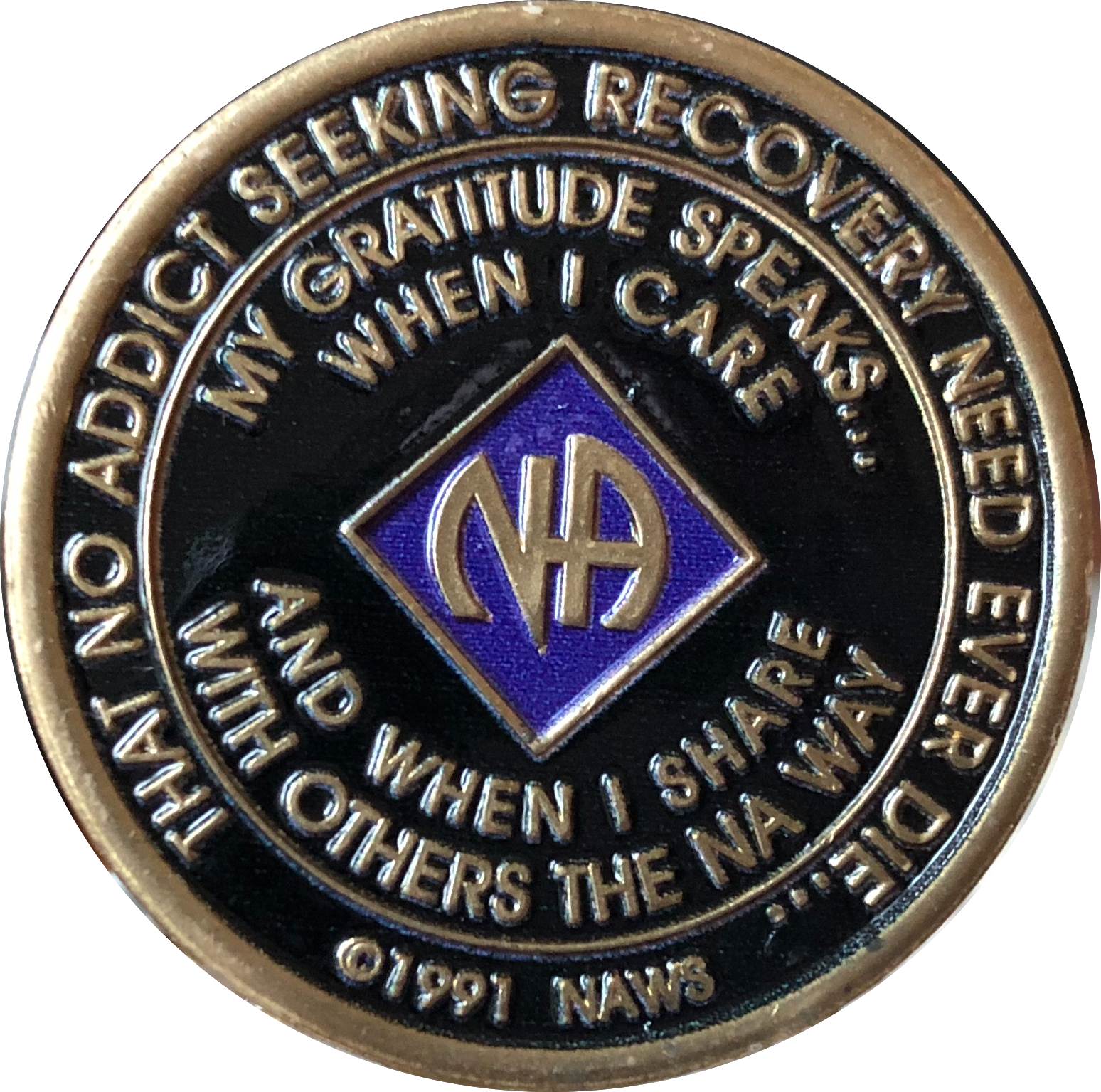 5 Year NA Clean Time Ship Blue Purple Narcotics Anonymous