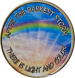 After The Darkest Storm There Is Light And Color Rainbow Medallion