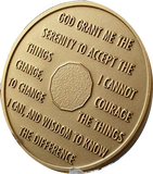 5 Year AA Medallion Premium Bronze Serenity Prayer Sobriety Chip