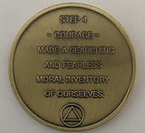Set of 12 AA Twelve Step Coins Trust God Clean House Help Others Steps 1 - 12