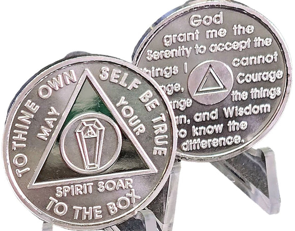 AA Medallion To The Box .5 oz .999 Fine Silver Sobriety Chip