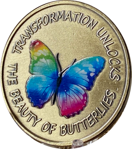 Transformation Unlocks The Beauty Of Butterflies Rainbow Butterfly Serenity Prayer Medallion