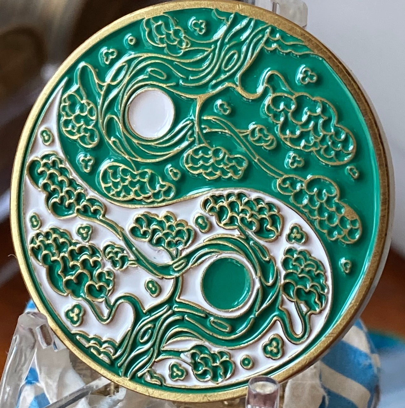 Sakura Tree Cherry Blossom Ying Yang Green White Serenity Prayer