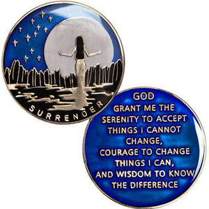 Surrender Sobriety Medallion Serenity Prayer Chip