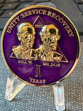 1 Year AA Founders Medallion front on display stand