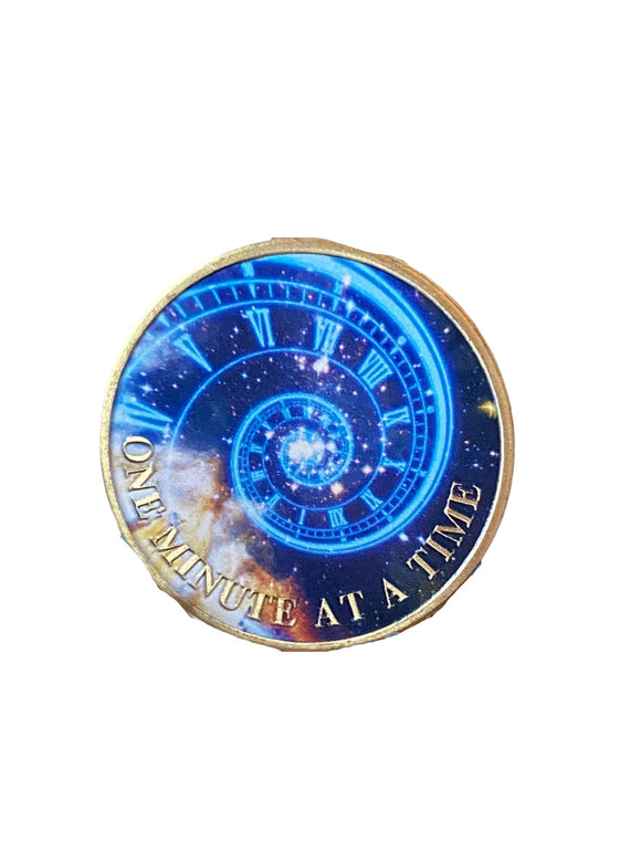 Time Spiral Universe One Minute At A Time Serenity Prayer Medallion