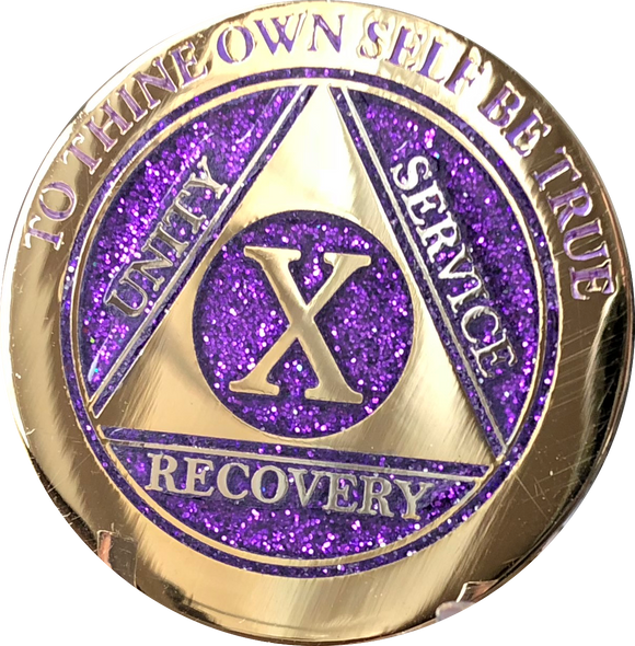 1 - 51 Year Elegant Black Gold AA Medallion & Silicone Keychain Holder –  RecoveryChip