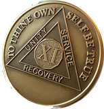 Engravable 11 Year AA Medallion Large Heavy AA Proof-like Bronze – 1½” [Challenge Coin Size Sobriety Chip