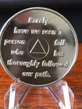 AA Founders Red Nickel Plated Any Year 1 - 65 Medallion Alcoholics Anonymous Chip Bill W Dr Bob - RecoveryChip