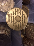 Lot Of 100 Bronze AA Medallions Alcoholics Anonymous Coins New - RecoveryChip