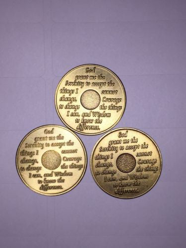 thumbnail image 2 of 1 Month Alcoholics Anonymous Medallion - White Gold Plated AA Sobriety Chip Coin (UK Made) 2 of 4
