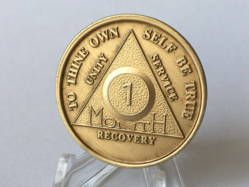 Lot Of 15 AA Alcoholics Anonymous Bronze Medallions Year 1 - 65 Months 1 - 11 - RecoveryChip