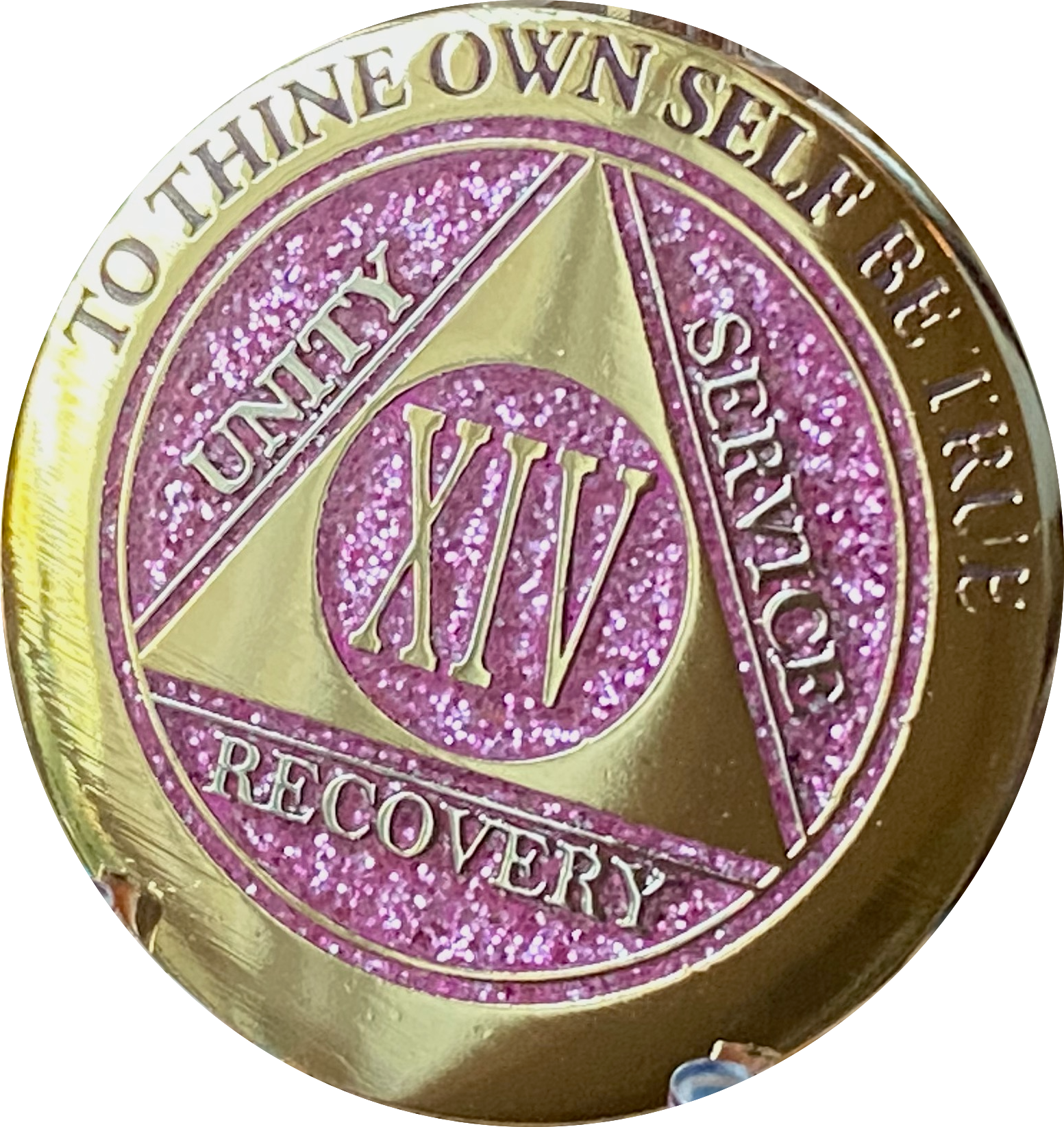  RecoveryChip 36 Year AA Medallion Elegant Black Gold Silver  Bi-Plated Alcoholics Anonymous Chip : Office Products