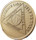 15 Year AA Medallion Large Heavy AA Proof-like Bronze – 1½” Challenge Coin Size Sobriety Chip