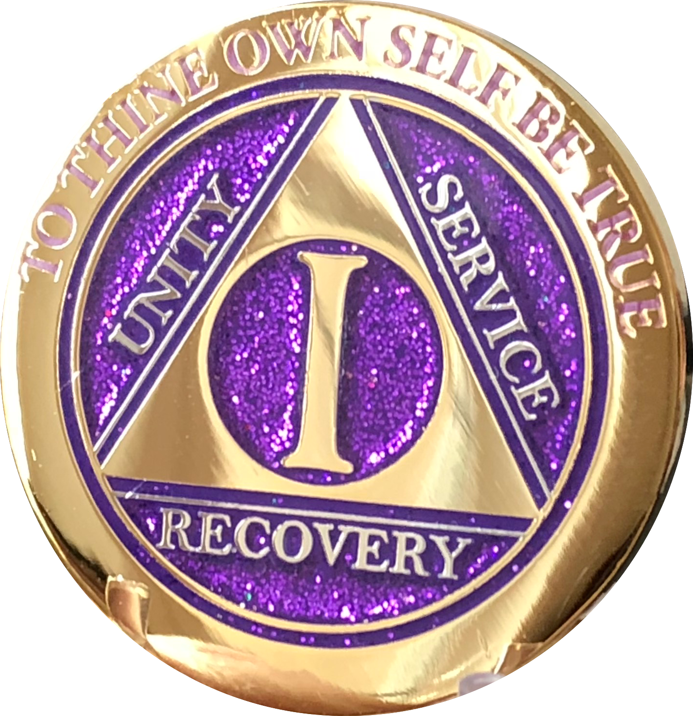 1 - 11 Month AA Medallion Elegant Blue Gold Plated 30 Day Sobriety Chi 1 - 11 Month AA Medallion Elegant Blue Gold Plated 30 Day Sobriety Chi