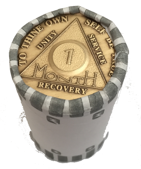 Bulk Wholesale Lot of 25 Bronze AA Medallions Month 1 - 11  or 18 Alcoholics Anonymous Sobriety Chips - RecoveryChip