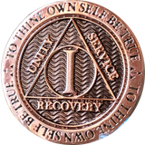 1 Year Copper Plated AA Medallion Reflex Design By Recoverychip.com - RecoveryChip
