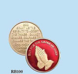 But For The Grace of God Serenity Prayer Medallion Chip Coin AA NA Praying Hands - RecoveryChip