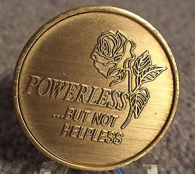 Powerless But Not Helpless Bronze Medallion Chip Rose Things Do Not Change We Do - RecoveryChip