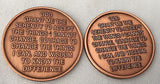 Set Of 12 Copper Step Medallions Twelve Steps AA Alcoholics Anonymous Medallion - RecoveryChip