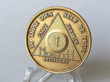 Bulk Lot Of 20 30 40 or 50 60 70 80 90 or 100  AA Chips Alcoholics Anonymous Medallions Bronze Any Month Or Year - RecoveryChip