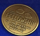Fellowship Is The Meeting After The Meeting Bronze Medallion Coin Chip AA NA - RecoveryChip