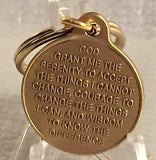 Serenity Lake & Prayer Key Chain Bronze Keychain Fob Tag Alcoholics Anonymous AA - RecoveryChip