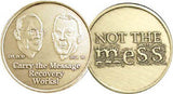 Alcoholics Anonymous Founders Carry The Message Not The Mess Bronze Medallion AA - RecoveryChip