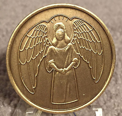 Guardian Angel - He Will Command Angels Medallion Chip Coin Bronze - RecoveryChip