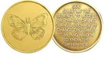 Lot of 3 Butterfly Serenity Prayer Bronze AA Al-Anon Recovery Medallion Coin - RecoveryChip