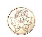Let Go Let God Butterfly Serenity Prayer Bronze Recovery Medallion Coin AA NA - RecoveryChip