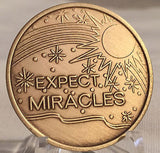 Expect Miracles Medallion Coin Chip Bronze Recovery AA NA Alcoholics Anonymous - RecoveryChip