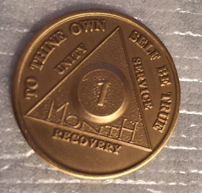 Set of 5 Alcoholics Anonymous 1 Month Recovery Coin Chip Medallion Token AA - RecoveryChip