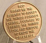 Serenity Prayer Medallion Recovery Coin AA NA Alcoholics Anonymous Chip Bronze - RecoveryChip