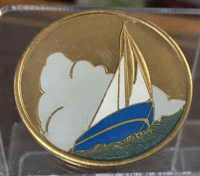 Sailboat Recovery Medallion Chip Coin AA NA Color Blue White Sober Sobriety - RecoveryChip
