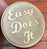 Easy Does It Serenity Prayer Bronze Recovery Medallion Coin Chip AA NA - RecoveryChip