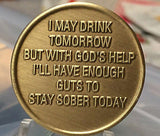 Bronze AA Coffee Pot Cup Medallion Alcoholics Anonymous Chip Sobriety Coin - RecoveryChip