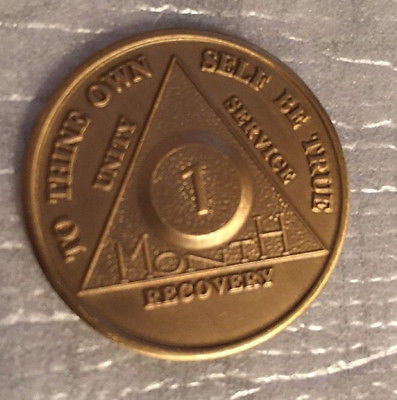 Set of 5 Alcoholics Anonymous 30 Day Recovery Coin Chip Medallion Token AA Days - RecoveryChip