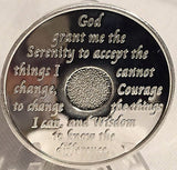 Silver Plated AA Anniversary Medallion Alcoholics Anonymous Chip Coin Any Year 1 - 65 - RecoveryChip