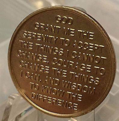 Purple & Bronze Butterfly Serenity Prayer Recovery Medallion Chip Coin ...