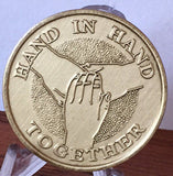 Hand In Hand Tohether Bronze Sobriety Medallion Chip - RecoveryChip