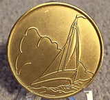 Sailboat Sailing Bronze Medallion Chip We Can't Control The Wind Adjust Sails - RecoveryChip