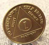 Serenity Prayer Bronze Medallion AA Alcoholics Anonymous Chip Coin Recovery Qt 1 - RecoveryChip