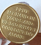 Hand In Hand Tohether Bronze Sobriety Medallion Chip - RecoveryChip
