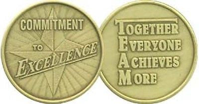 Commitment To Excellence Together Everyone Achieves More Bronze Medal Coin TEAM - RecoveryChip
